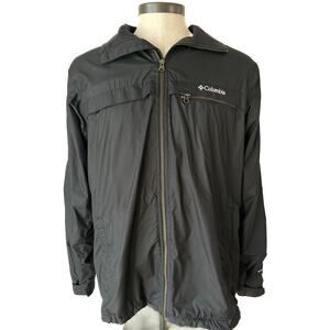 Columbia Omni-Shield Black Jacket Mens M Fleece Lined Windbreaker Gorpcore Zip